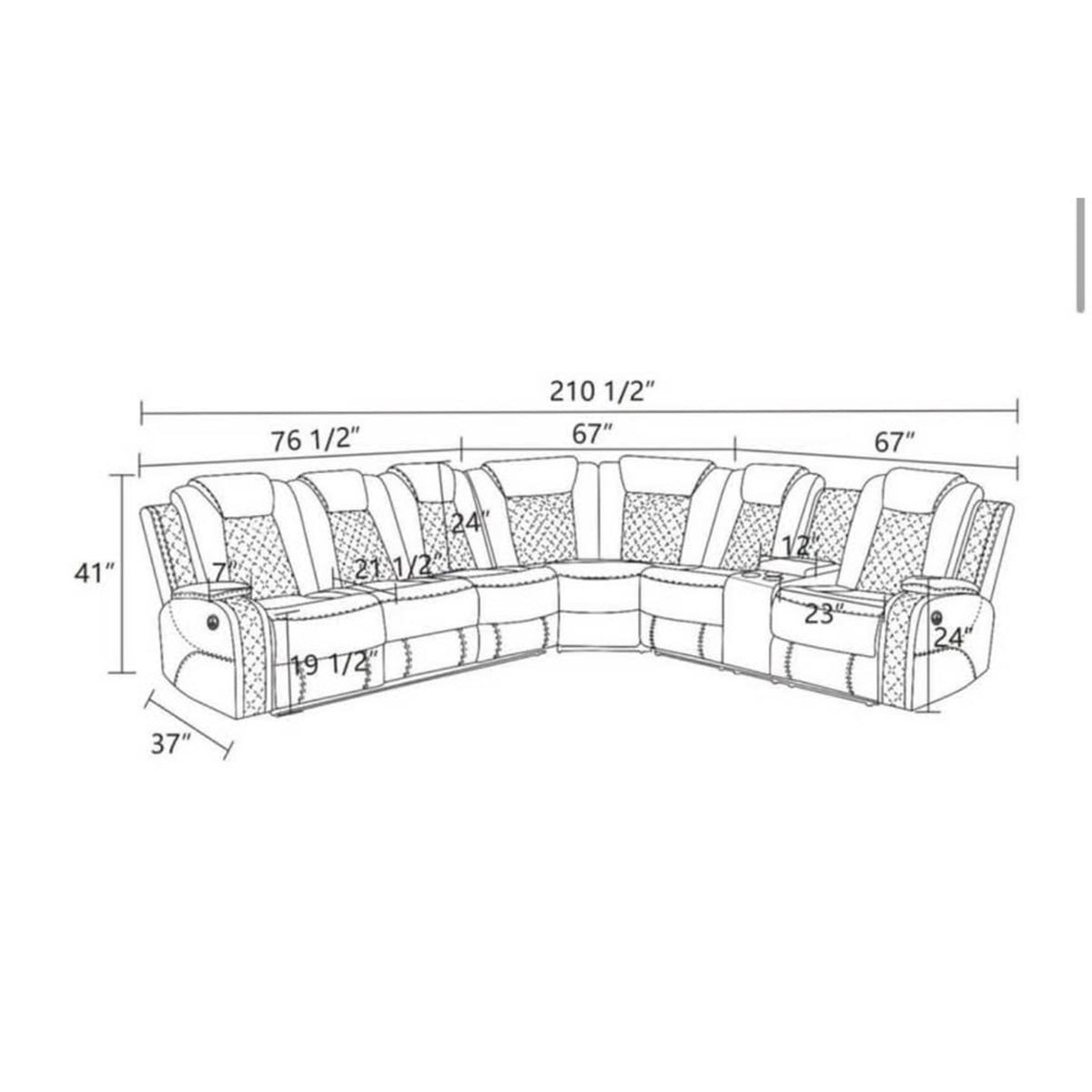 New 3-Piece Power Reclining Sectional – Black – Faux Leather Breathable Fabric - Delivery Available