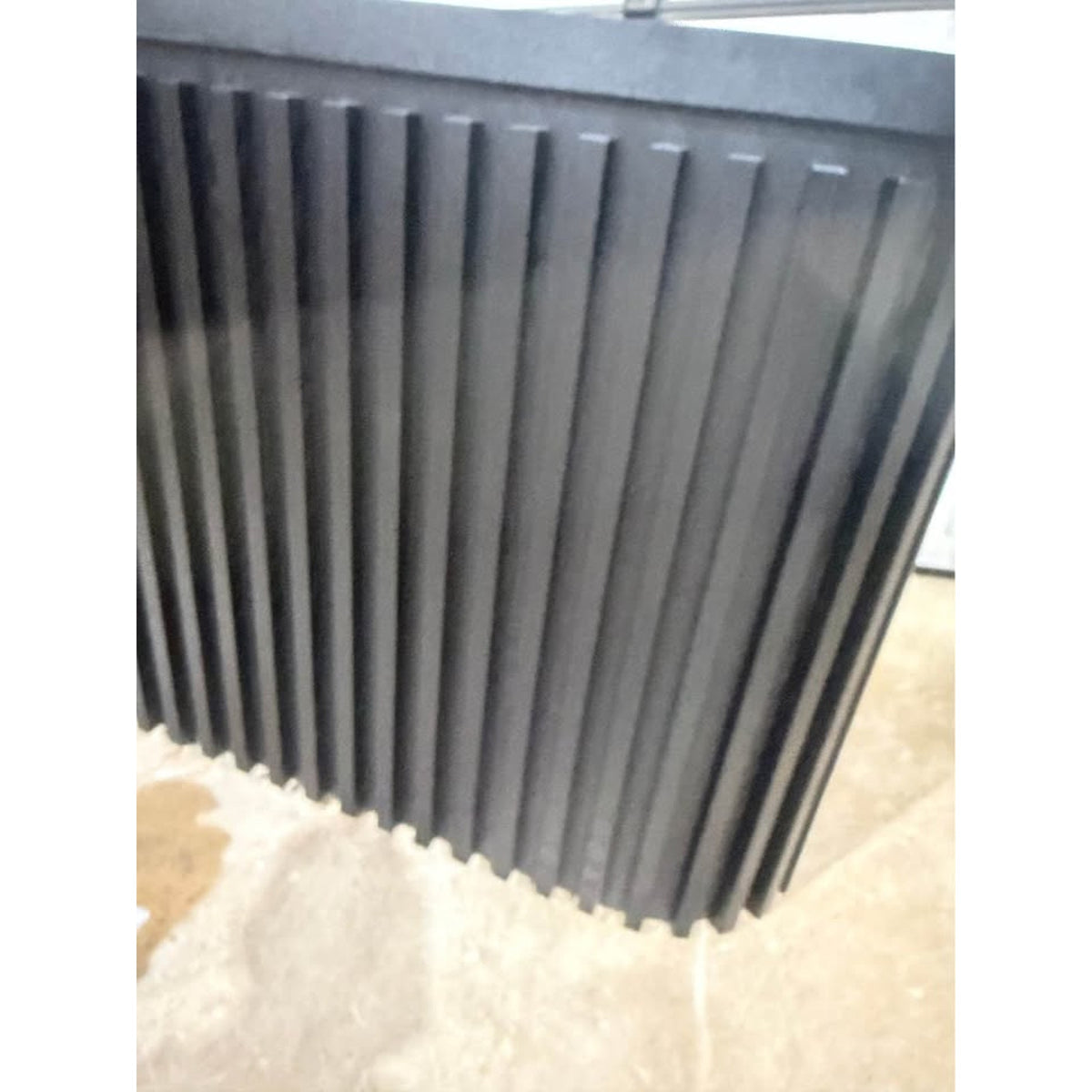 Modern Curved Fluted Reception Desk / Checkout Counter – Commercial Grade | Small Defects