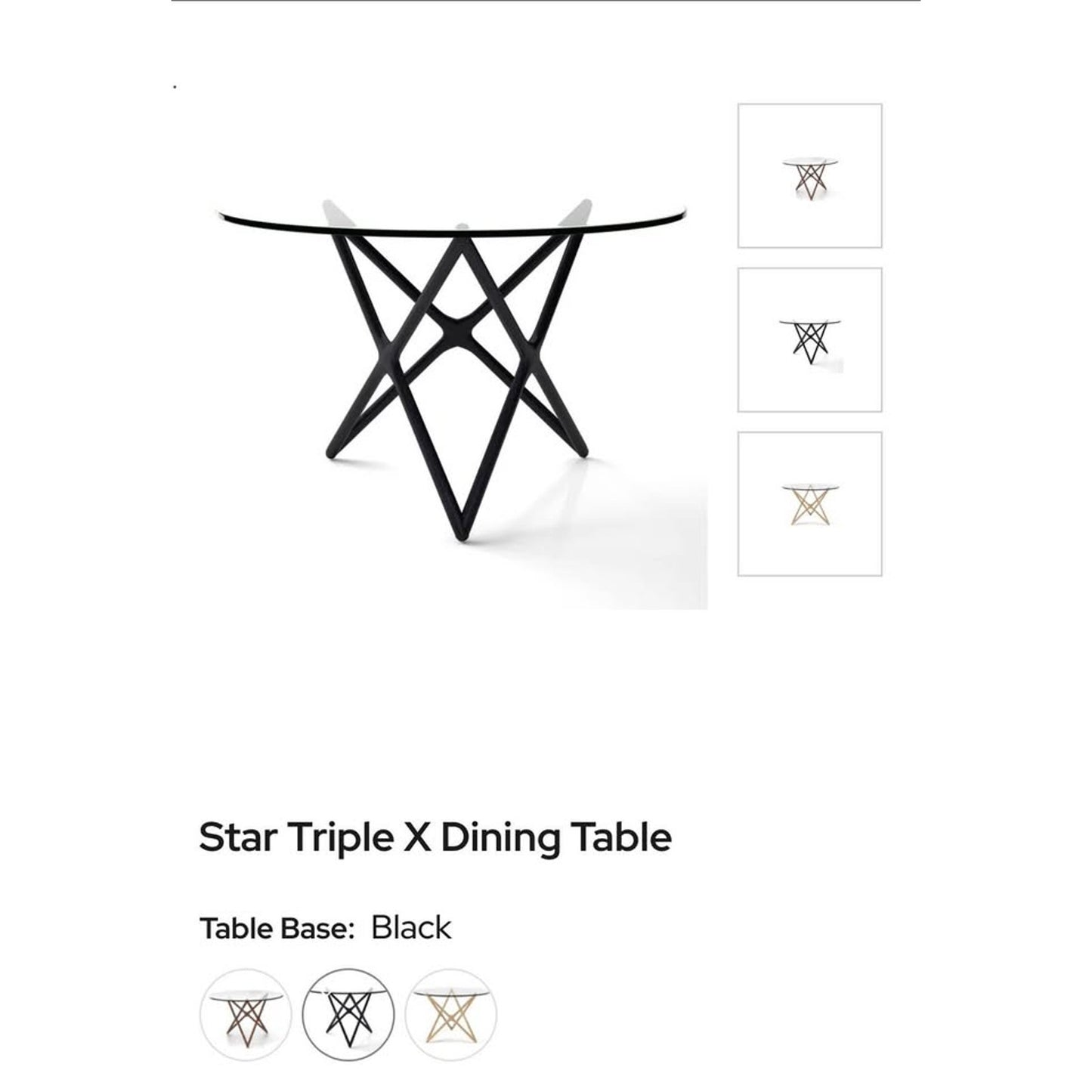 48” Glass Top Dining Table - New “Open Box” $1200 Retail - Black Base - 2pcs - Delivery Available