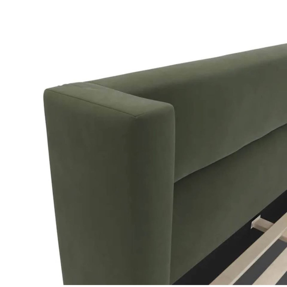 New Modern Green Velvet Queen Bed by Article Furniture – $1500 Retail “open box” Delivery Available