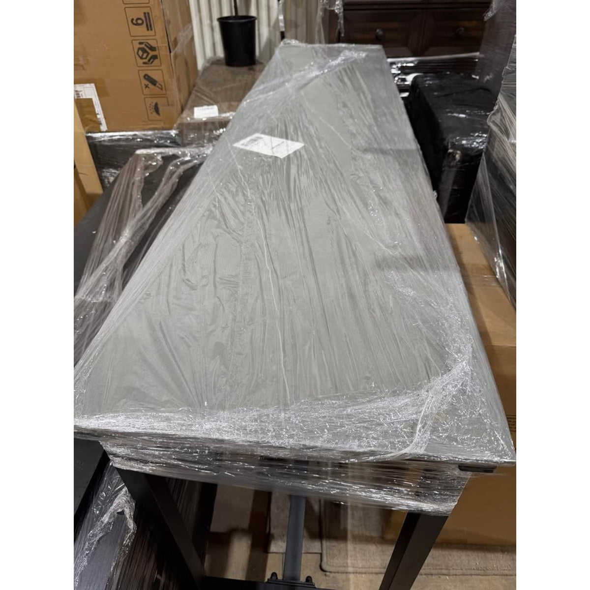 New Slate Bar Table 86” Black Metal Base & Gray Slate Top $1499 Retail “open box” Delivery Available