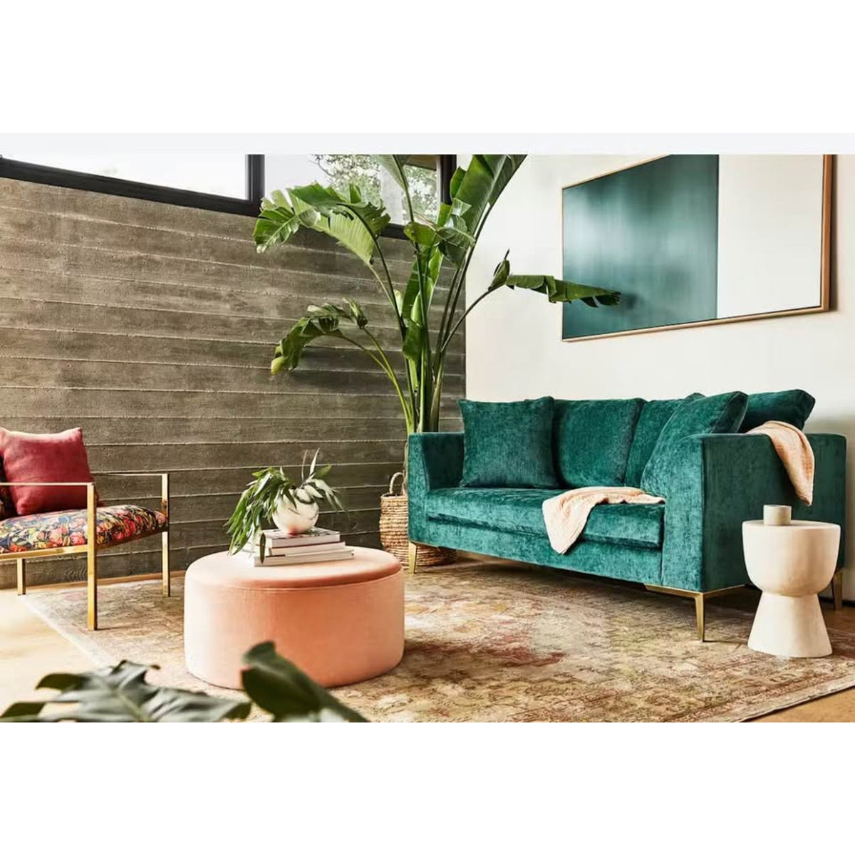 Joybird Hanna Ottoman $683 Retail Karina Cloud Dancer (offwhite textured fabric) Delivery Available