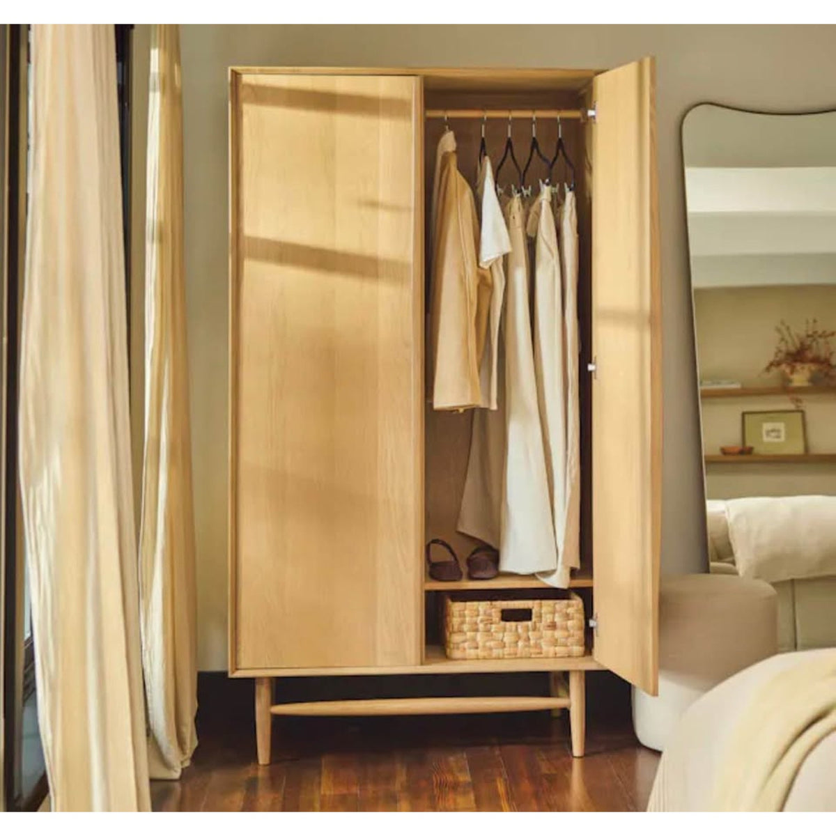 Article | Armoire Wardrobe | Lenia - White Oak | Delivery Available
