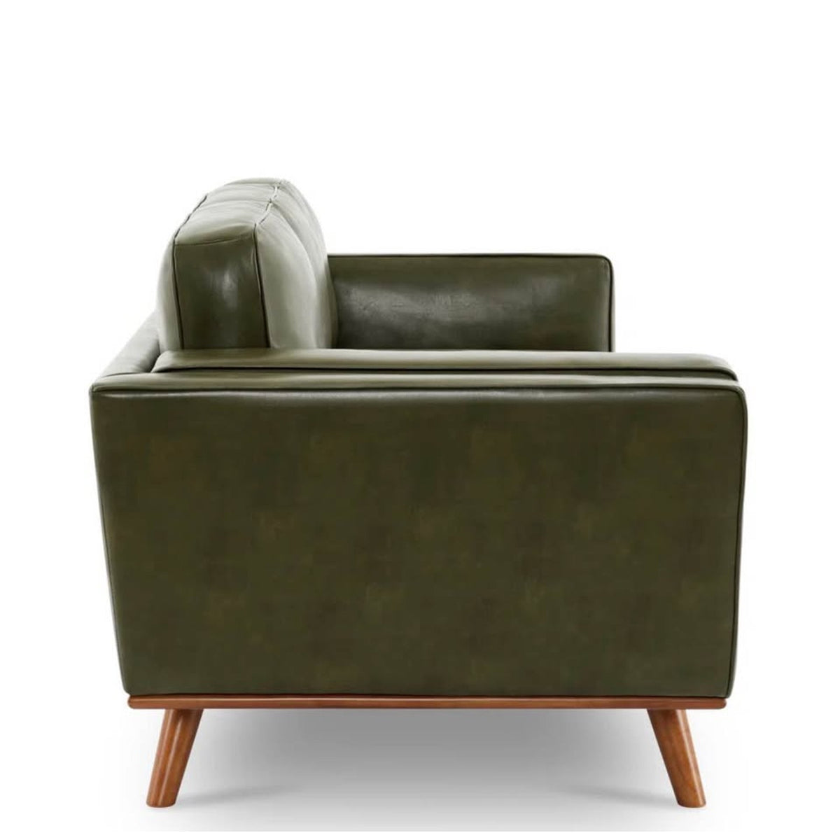 New 84” Vegan Leather Sofa – Olive Green - George Oliver Reeves - MCM - Delivery Available