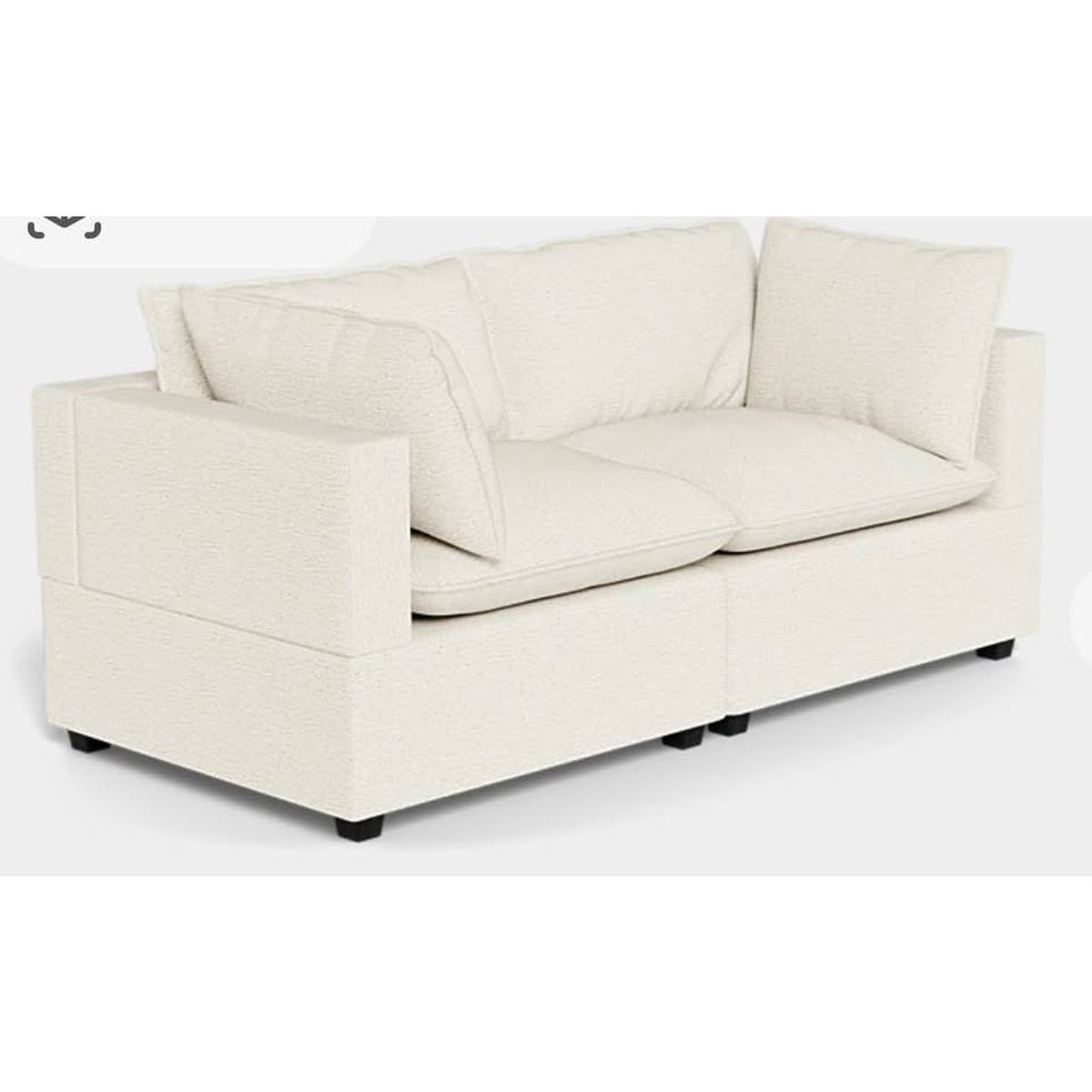 Albany Park Kova Pillow Cushion Sofa | Sand Performance Basketweave | 86” - Delivery Available