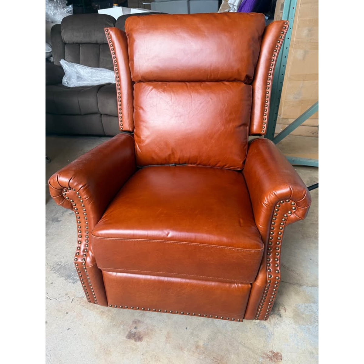 New Caramel Brown Swivel Glider Recliner – Open Box – Delivery Available