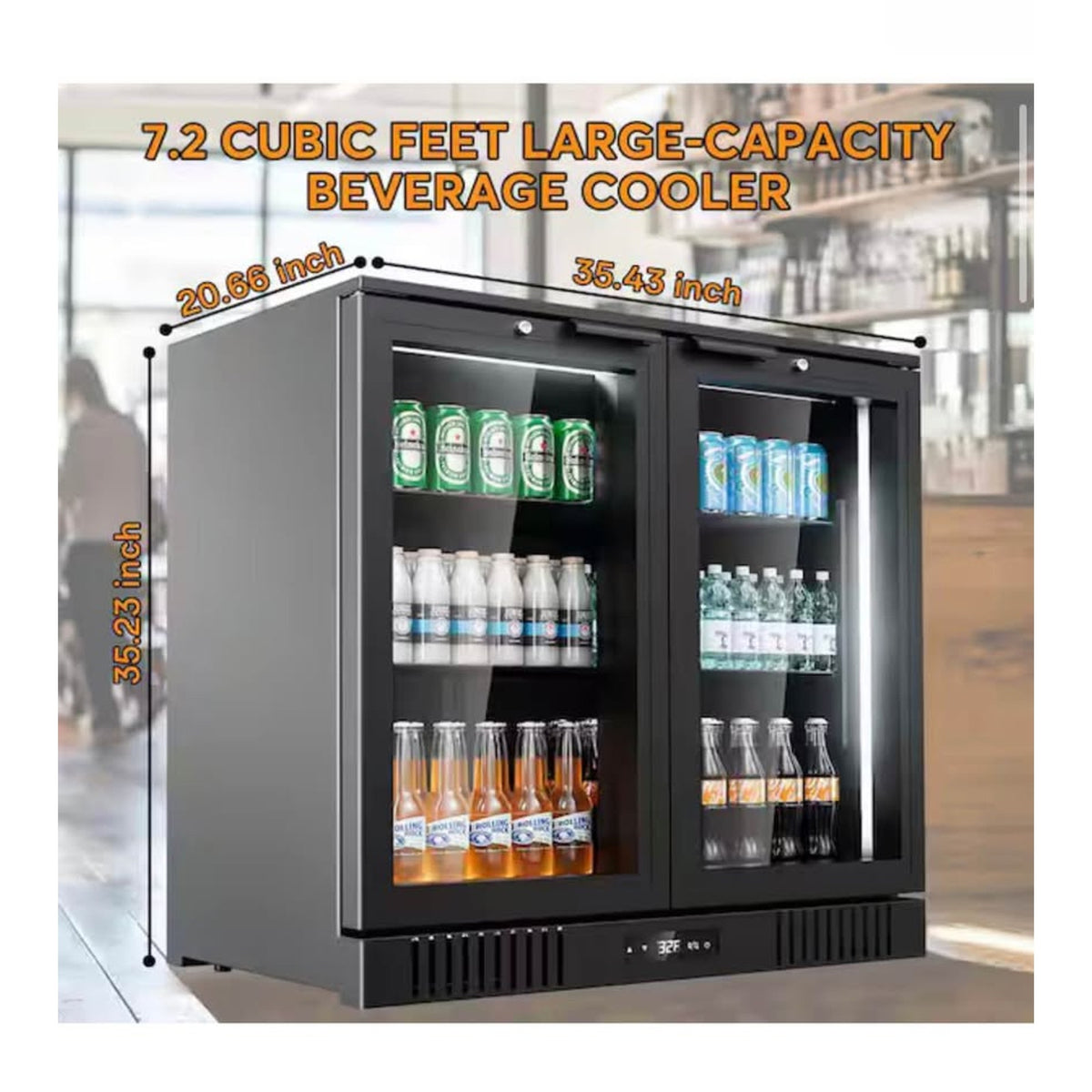 36” White Dual Glass Door Beverage Refrigerator Beverage Center – New Open Box – Delivery Available