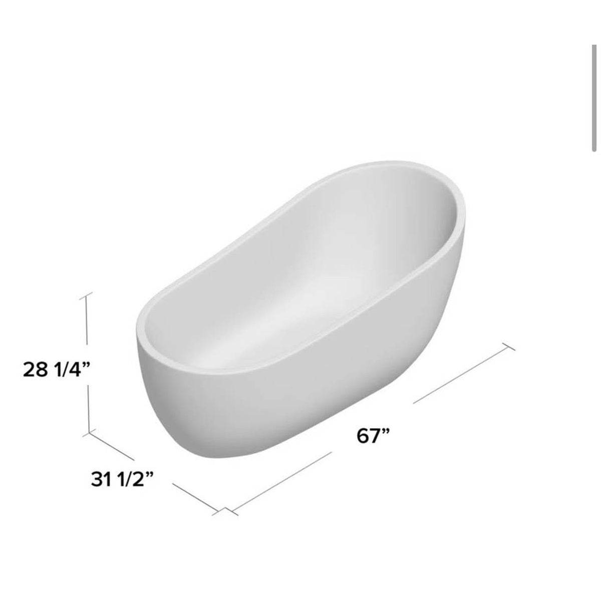 Vanity Art Cora 67” Freestanding Soaking Tub – $1,249 Retail – Delivery Available