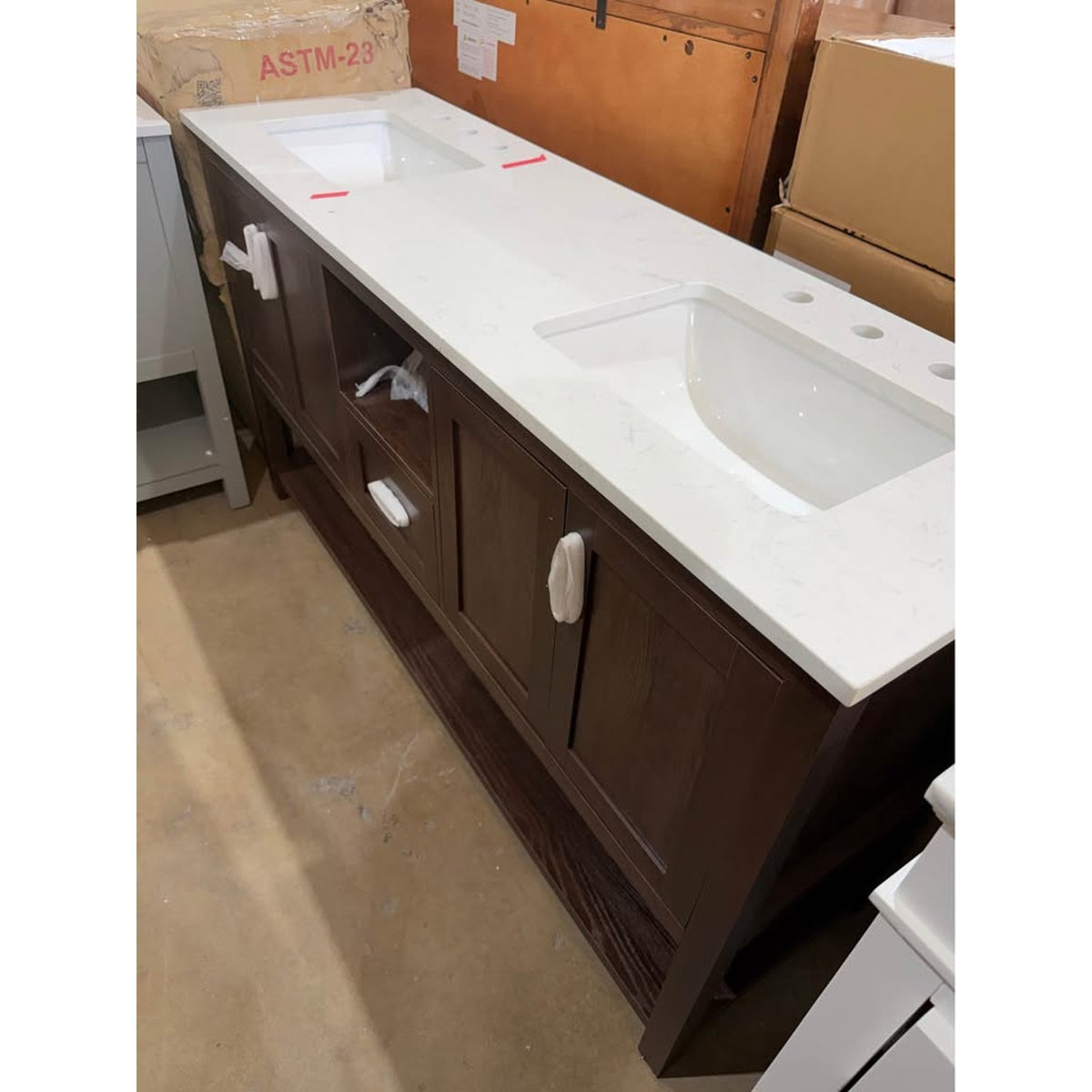 60” Double Sink Bathroom Vanity – Handyman Special – Delivery Available