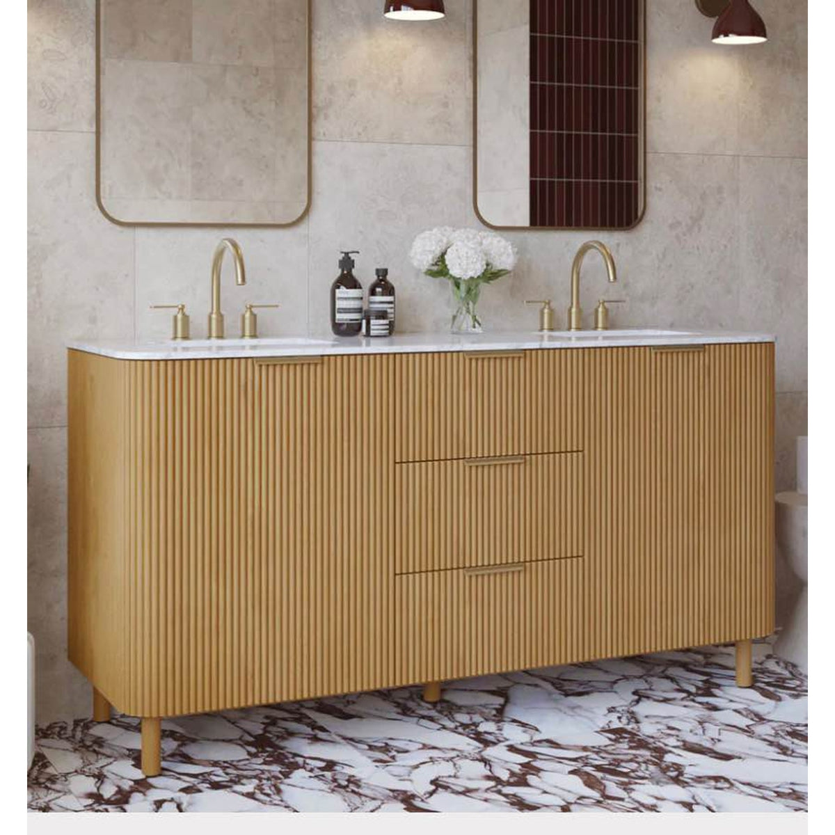 Highbury Furnishings 66” Double Bathroom Vanity – New Open Box - $2500 Retail Delivery Available