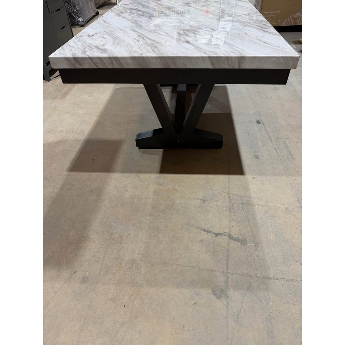 Modern Faux Marble Dining Table | 72” x 42” | Seats 6 | New Open Box - Delivery Available