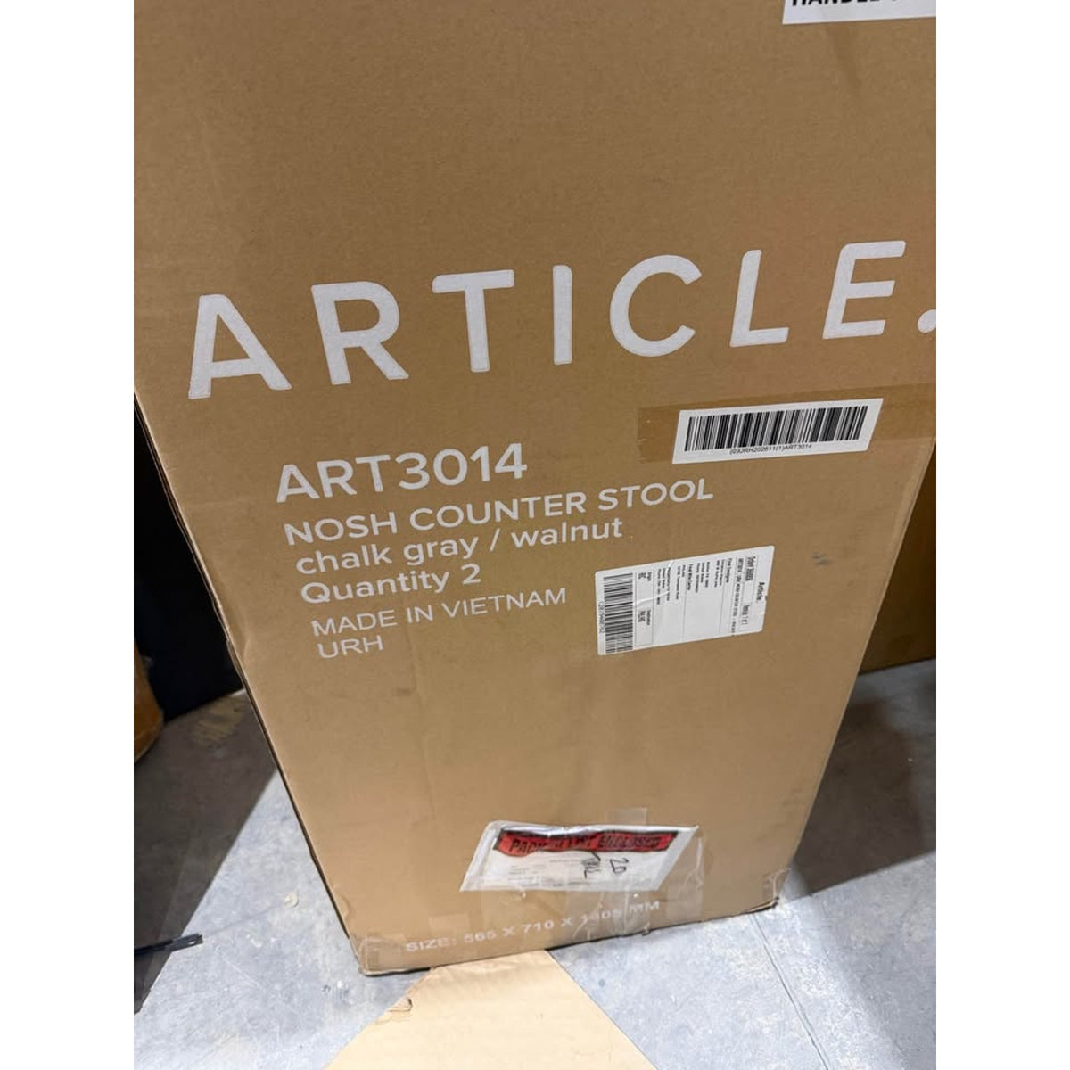 Article | Set of 2 Counter Stools | Nosh - Walnut & Chalk Gray | Delivery Available
