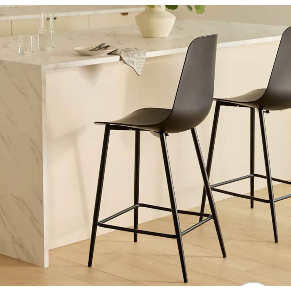 Set of 4 Article Svelti Counter Stools – Pure Black – New Open Box - Delivery Available