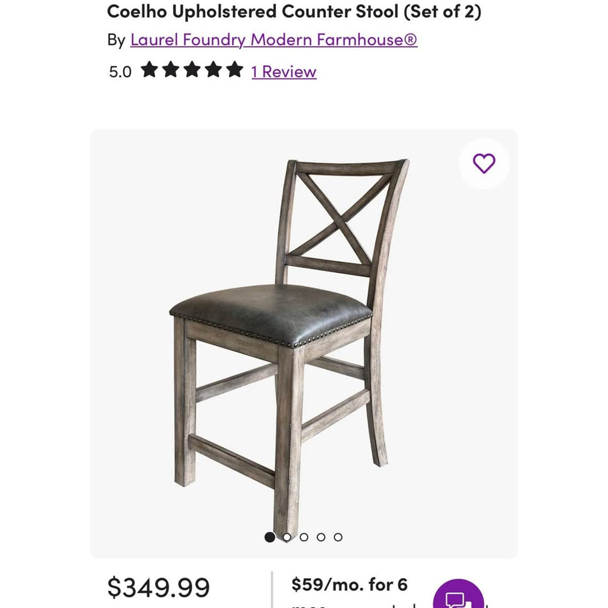 Counter Height Dining Chairs (4 Available) - Brand New Retail $175 each - Delivery Available