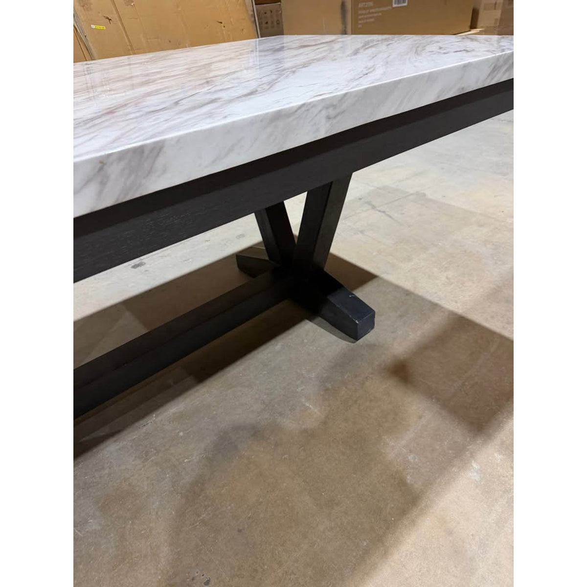 Modern Faux Marble Dining Table | 72” x 42” | Seats 6 | New Open Box - Delivery Available