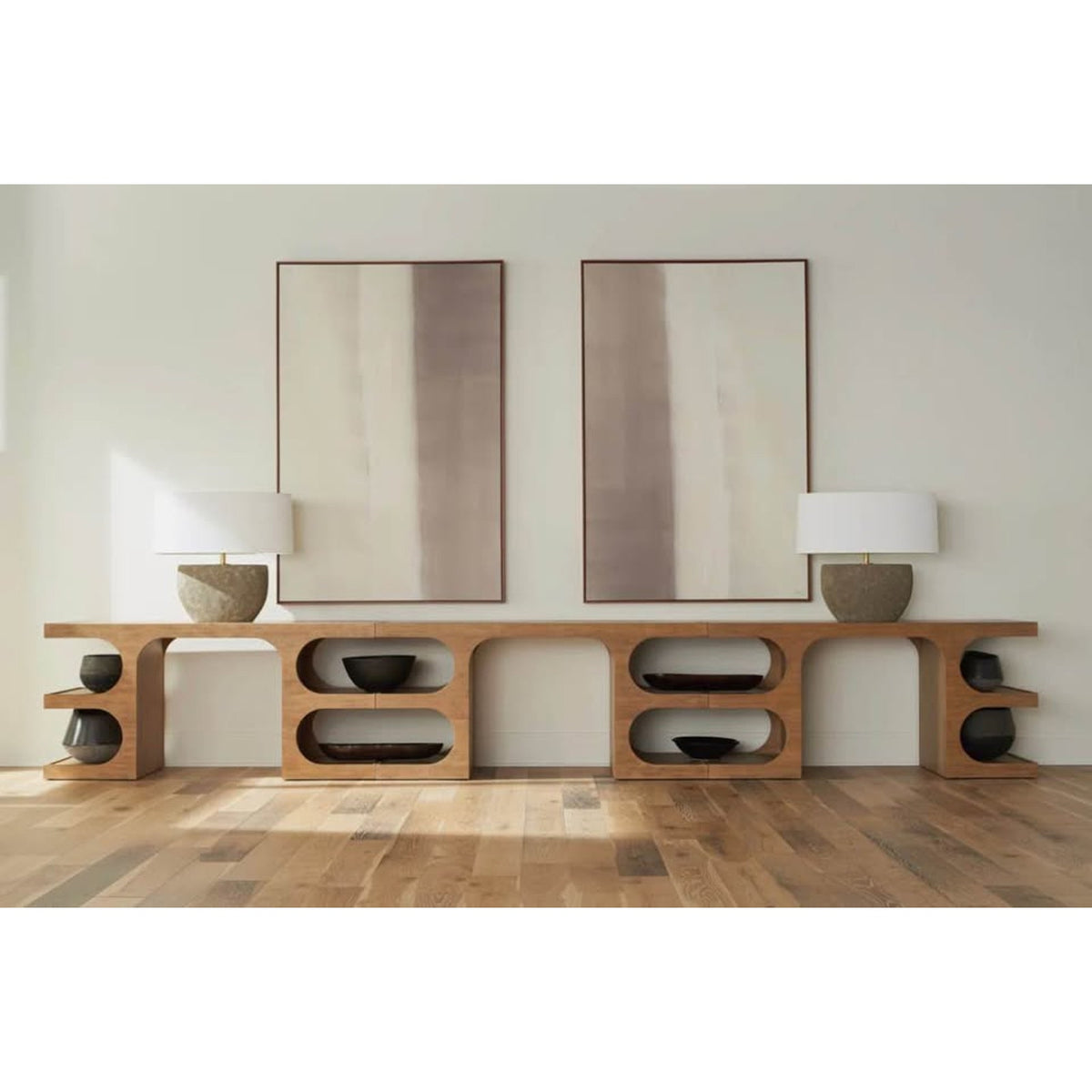Solid Wood Writing Desk by Joss & Main Celie – Sculptural Modern Oak Desk - Delivery Available