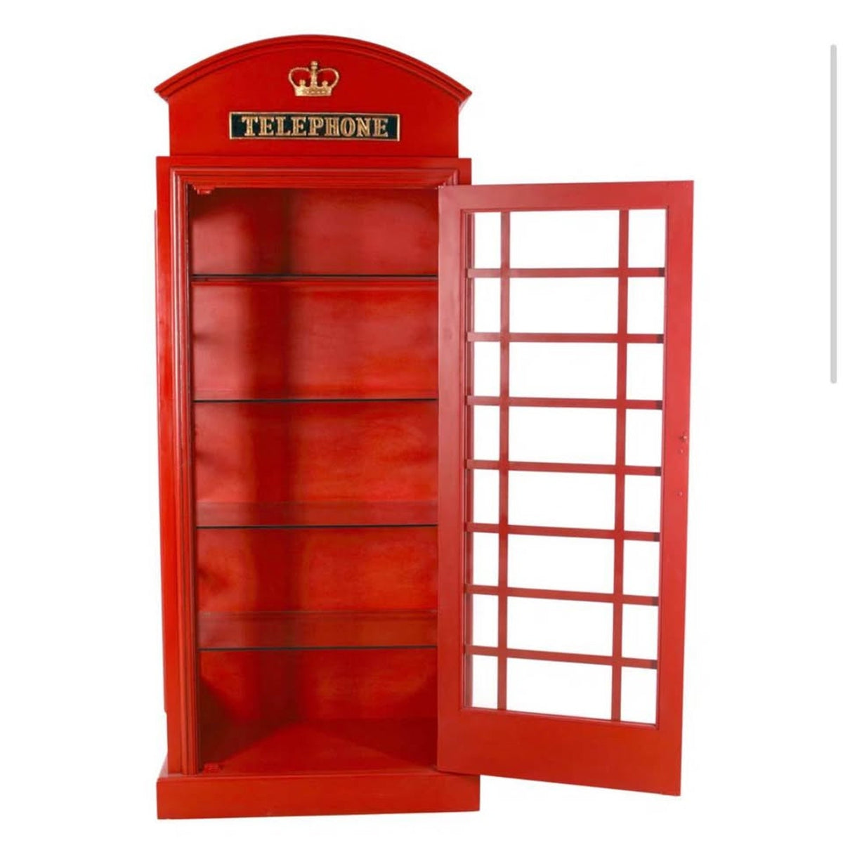 New British Telephone Booth Display Cabinet – $3,379 Retail “open box” Design Toscano Delivery Avail