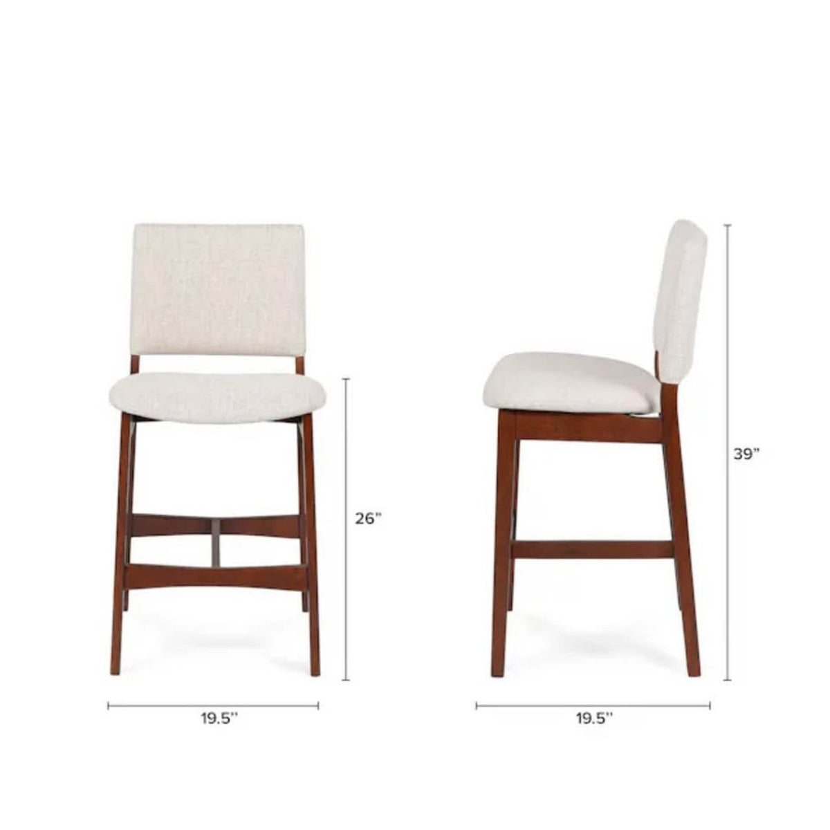 Article | Set of 2 Counter Stools | Nosh - Walnut & Chalk Gray | Delivery Available