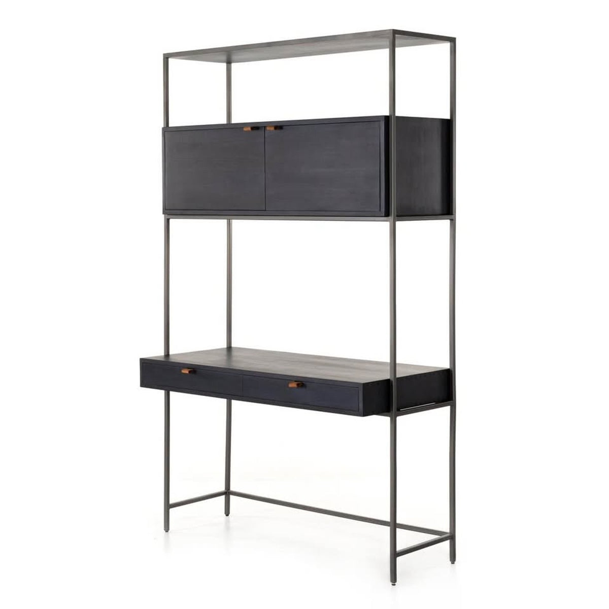 Four Hands Trey Modular Wall Desk – $2,749 Retail – Open Box – Black Ash - Delivery Available