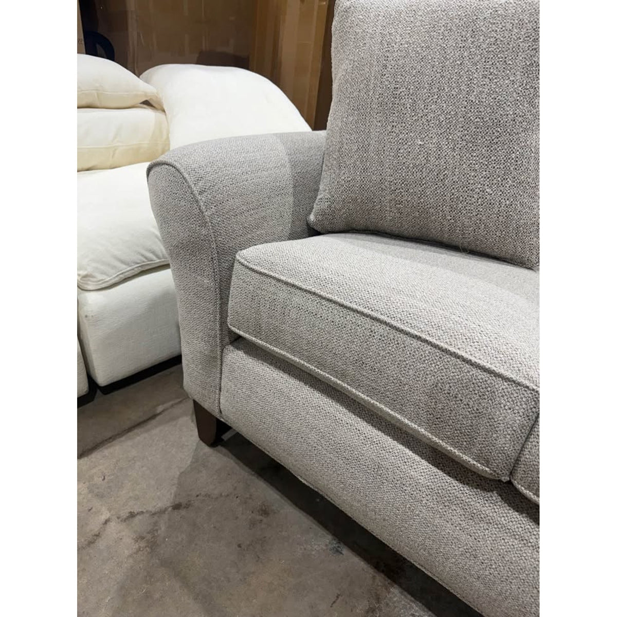 New Craftmaster Upholstered Sofa – Neutral Beige Textured Fabric | Made in USA Delivery Available