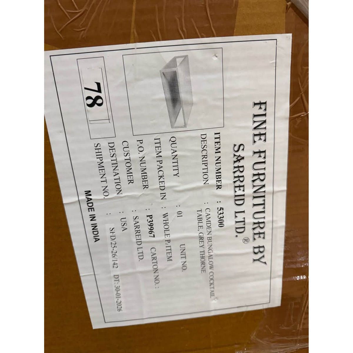 New Solid Wood Cocktail Table – Grey Thorne Finish $2900 retail “open box” Delivery Available