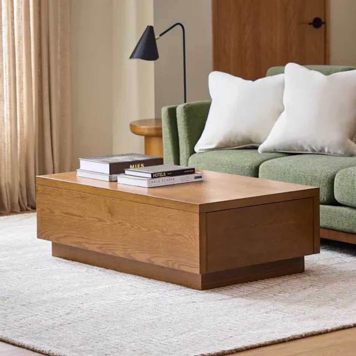 New Article Leif Smoked Oak Storage Coffee Table – $699 Retail – Open Box – Delivery Available