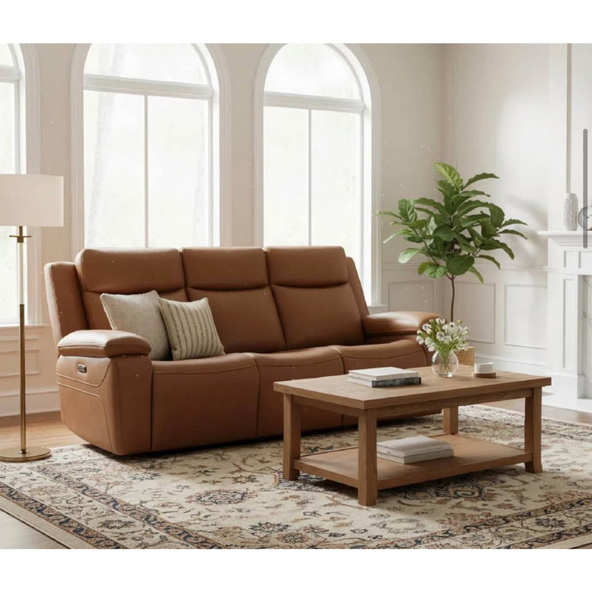 New 88” Genuine Leather Power Reclining Sofa – $1,360 Retail – Open Box – Delivery Available