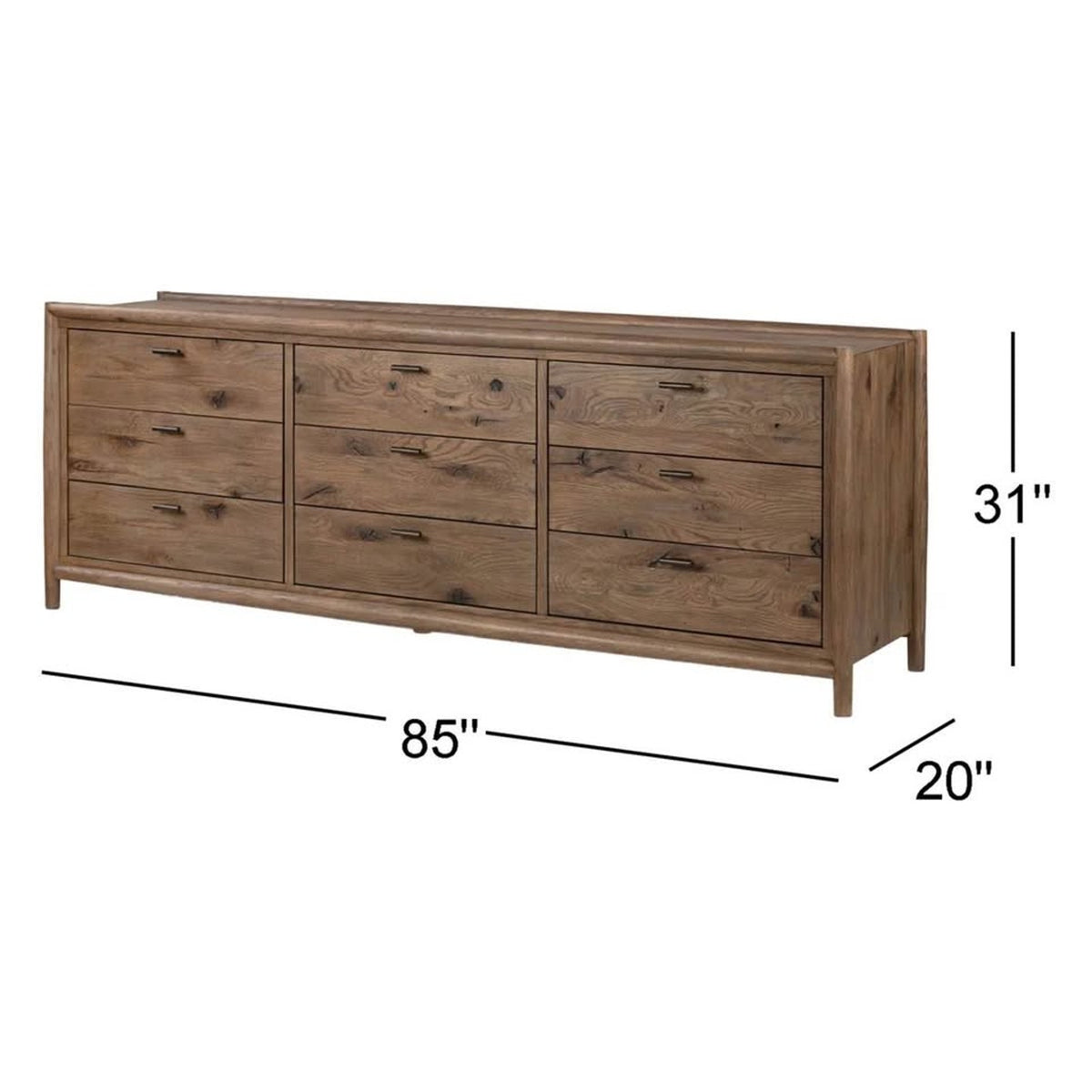 New Four Hands Glenview 9-Drawer Dresser – Weathered Oak – $3,199 Retail – Delivery Available