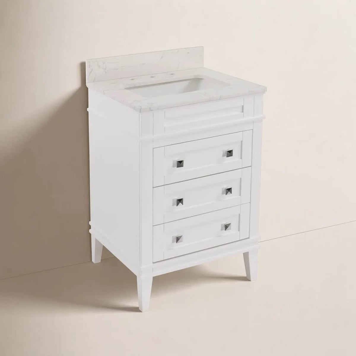 24” Carrara Marble White Bathroom Vanity – $1,049 Retail – Delivery Available