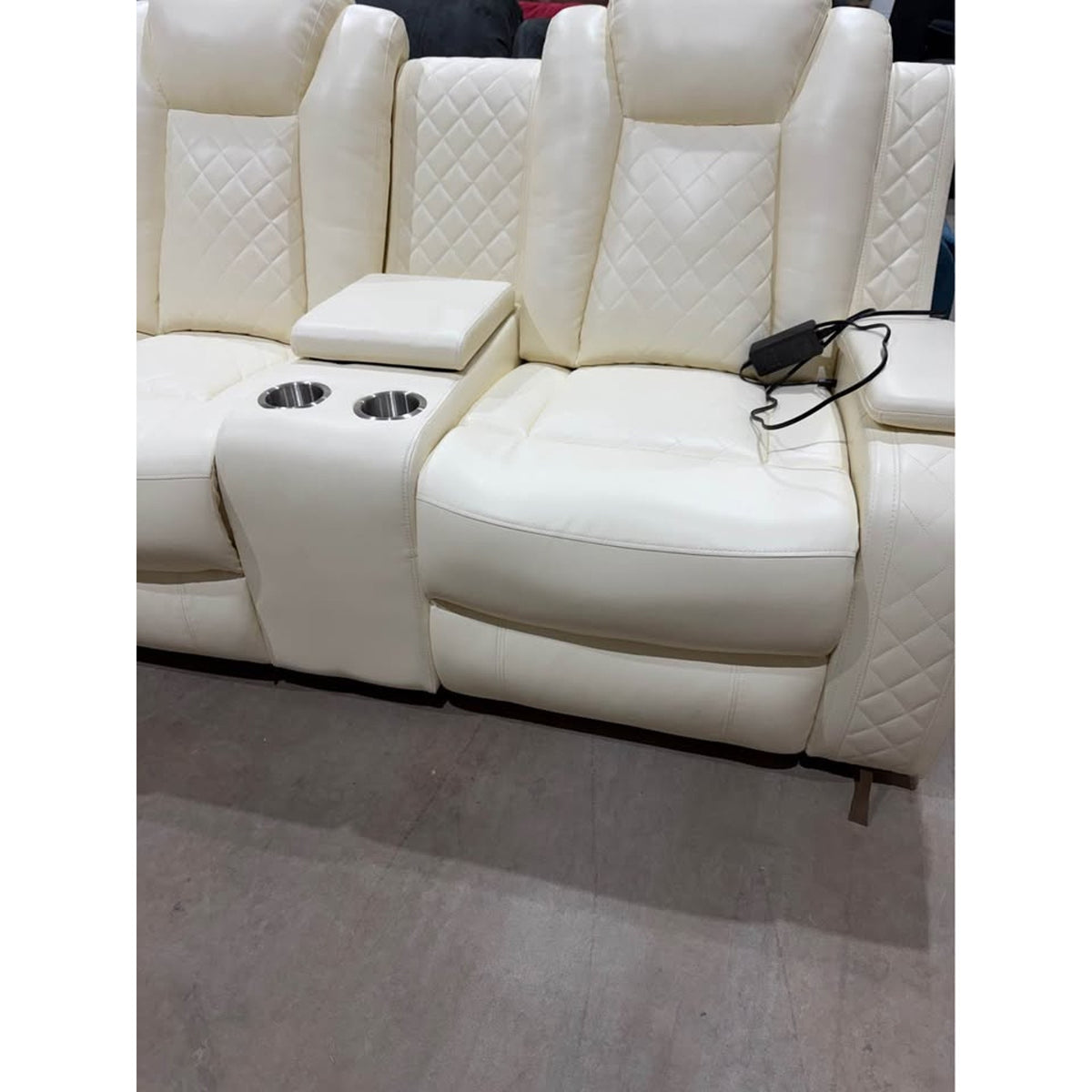 White Faux Leather Sectional Sofa Couch - 3pcs - Electric Recliners - New “open box” - Delivery Available