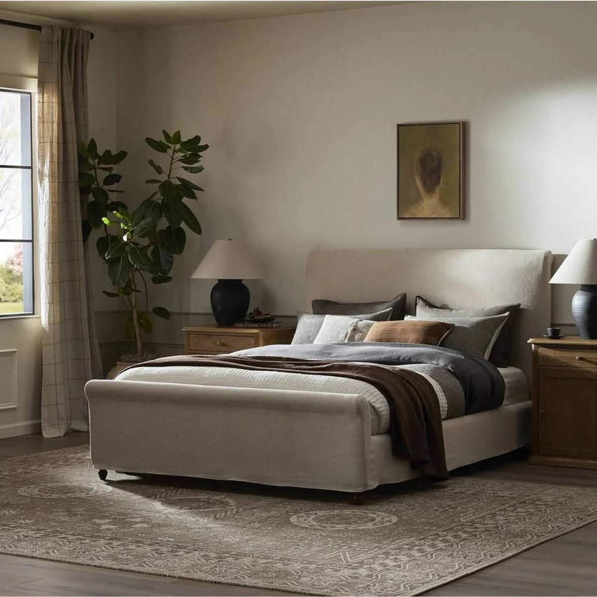 New Amber Lewis x Four Hands Dalia Queen Slipcovered Bed – $2,299 Retail – New Open Box - Delivery