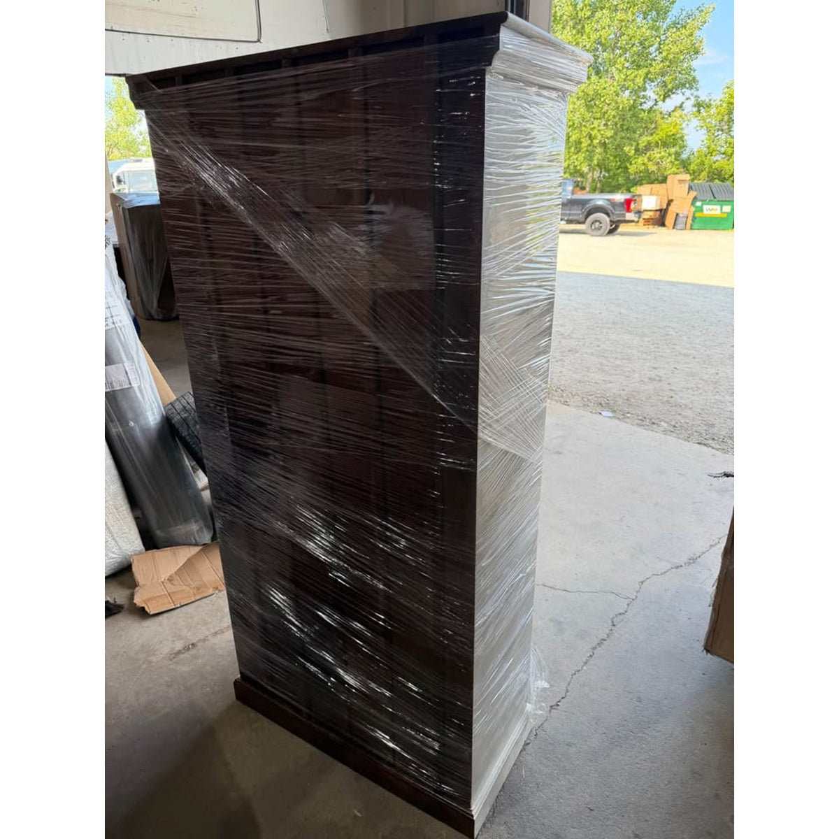 White Washed Carved Solid Wood Armoire Cabinet - Open Box - $1,600 Retail - Delivery Available