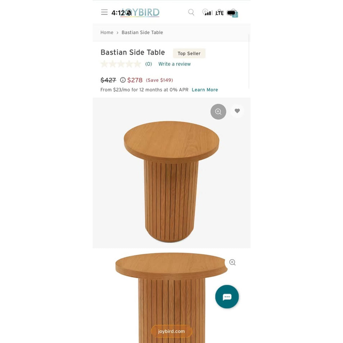 Joybird Bastian Coffee Table + Matching Side Table | 2-Piece Set | New Open Box Delivery Available