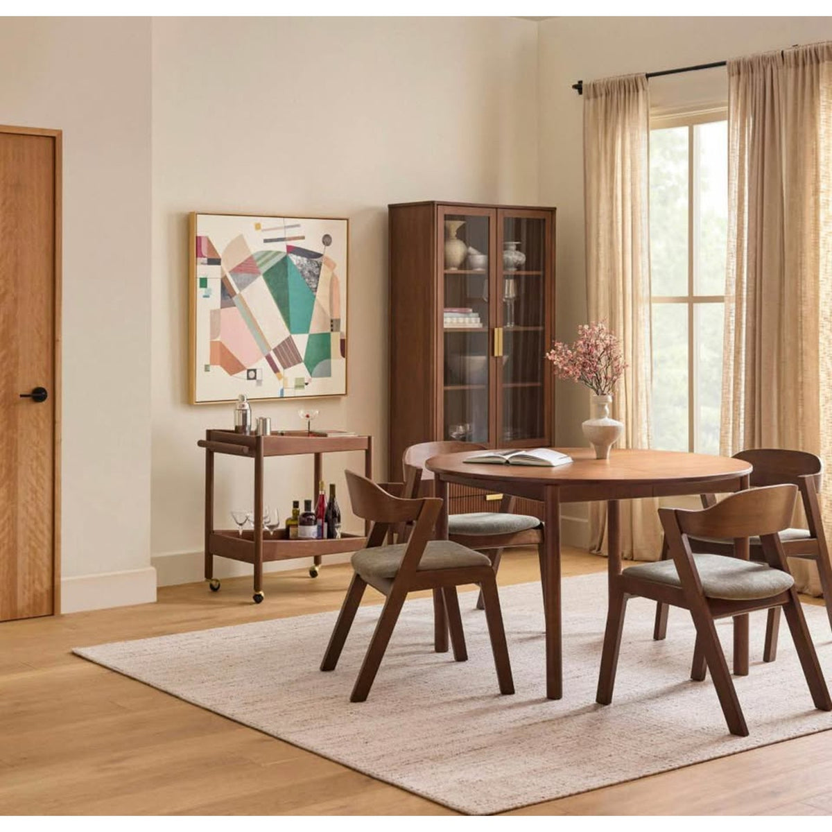 New Article Modern Walnut & Green Dining Chairs –  Set of 4 - “open box” Delivery Available