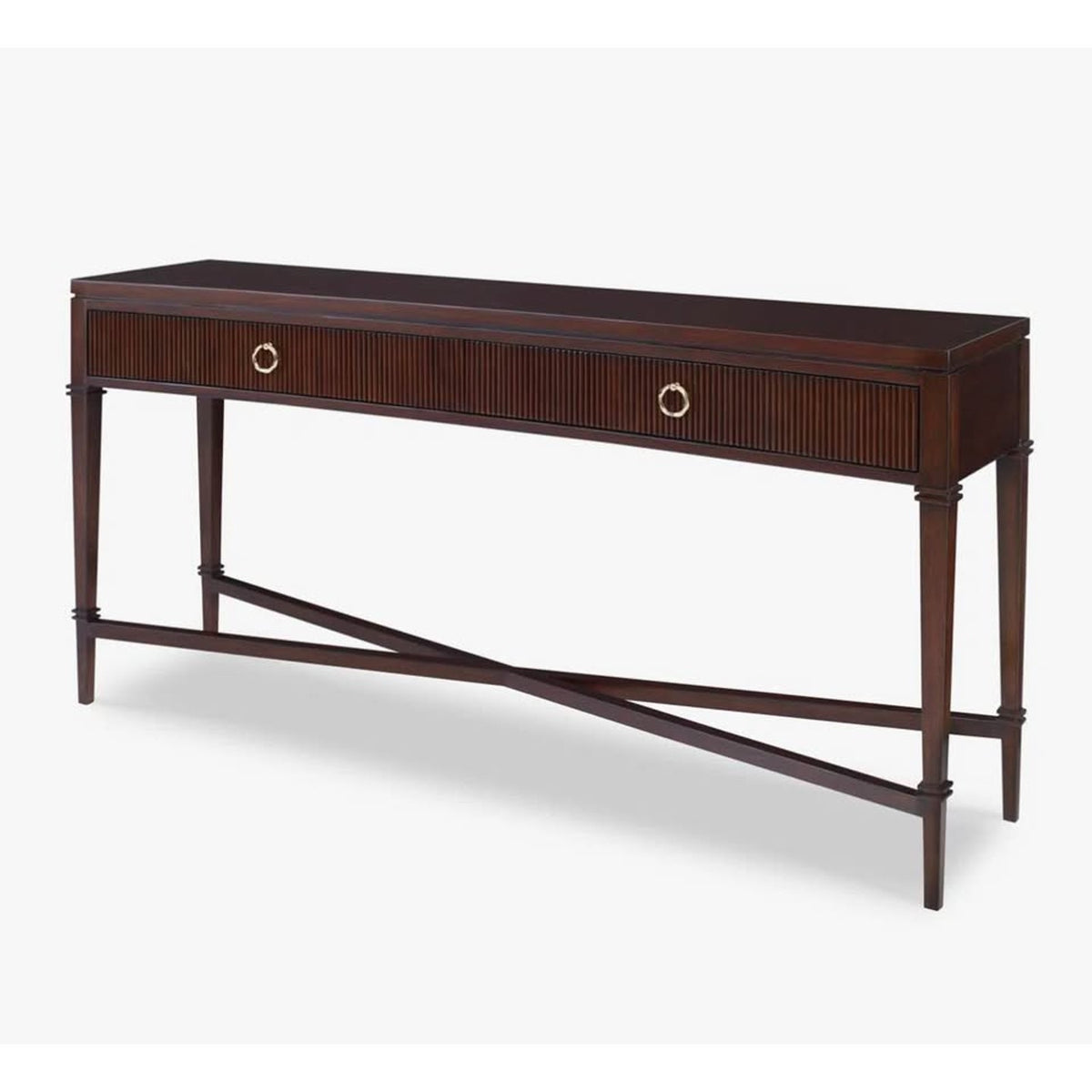 New Ambella Home Collection 60” Console Table - Walnut $3100 Retail “open box” Delivery Available