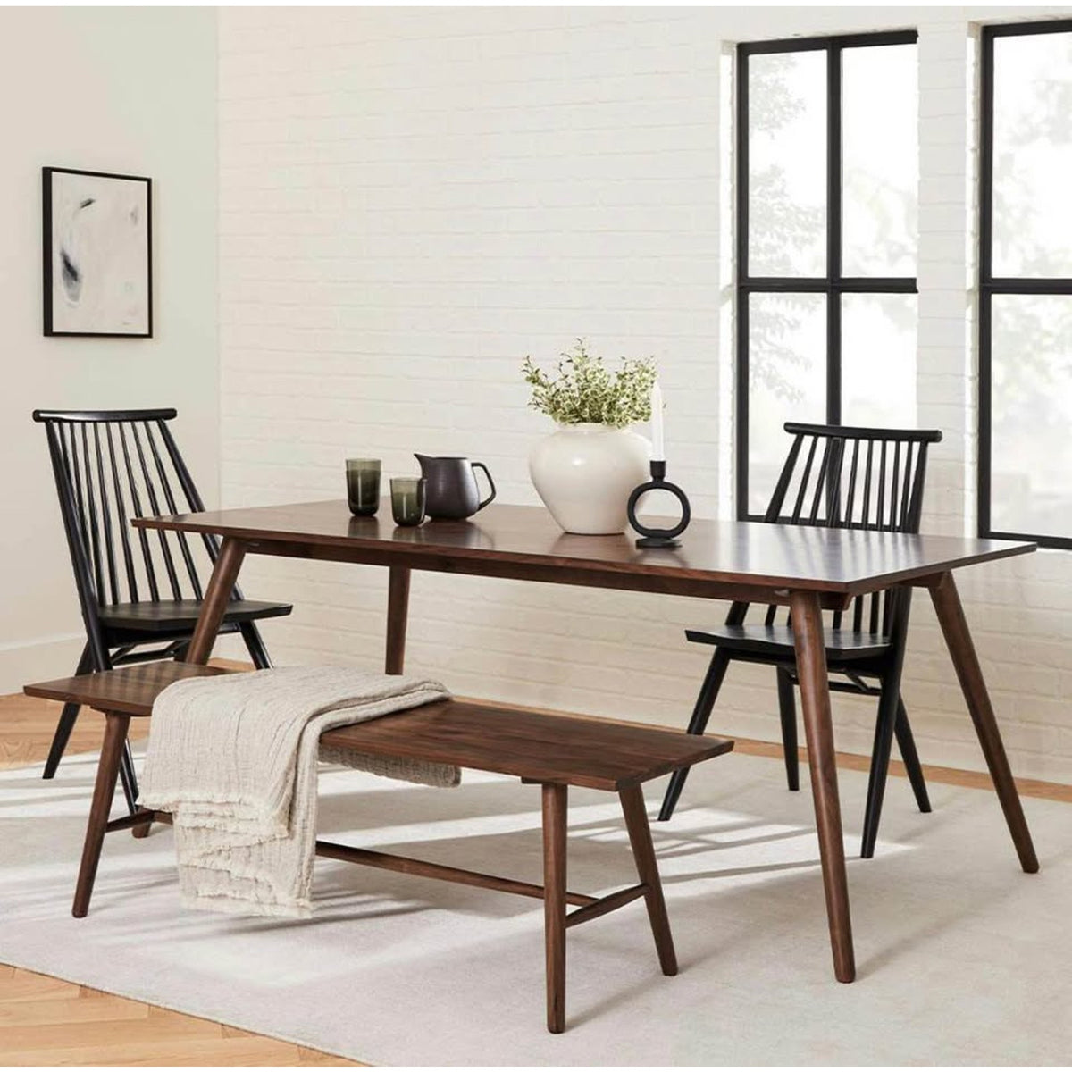Article | Set of 2 Solid Wood Dining Chairs | Dabo - Black | Delivery Available