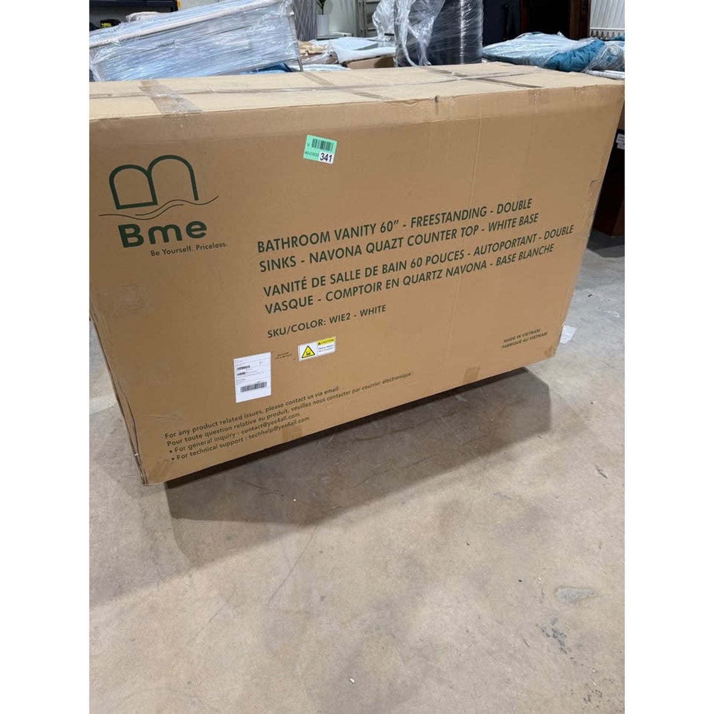 60” Double Vanity White Base Quartz Top - Brand New in Box - $2,000 Retail - Delivery Available