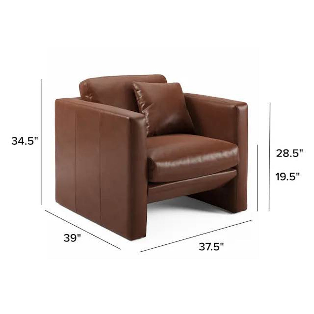 Article Roxwell Leather Lounge Chair + Ottoman – Taos Brown – $1,648 Retail – Open Box – Delivery