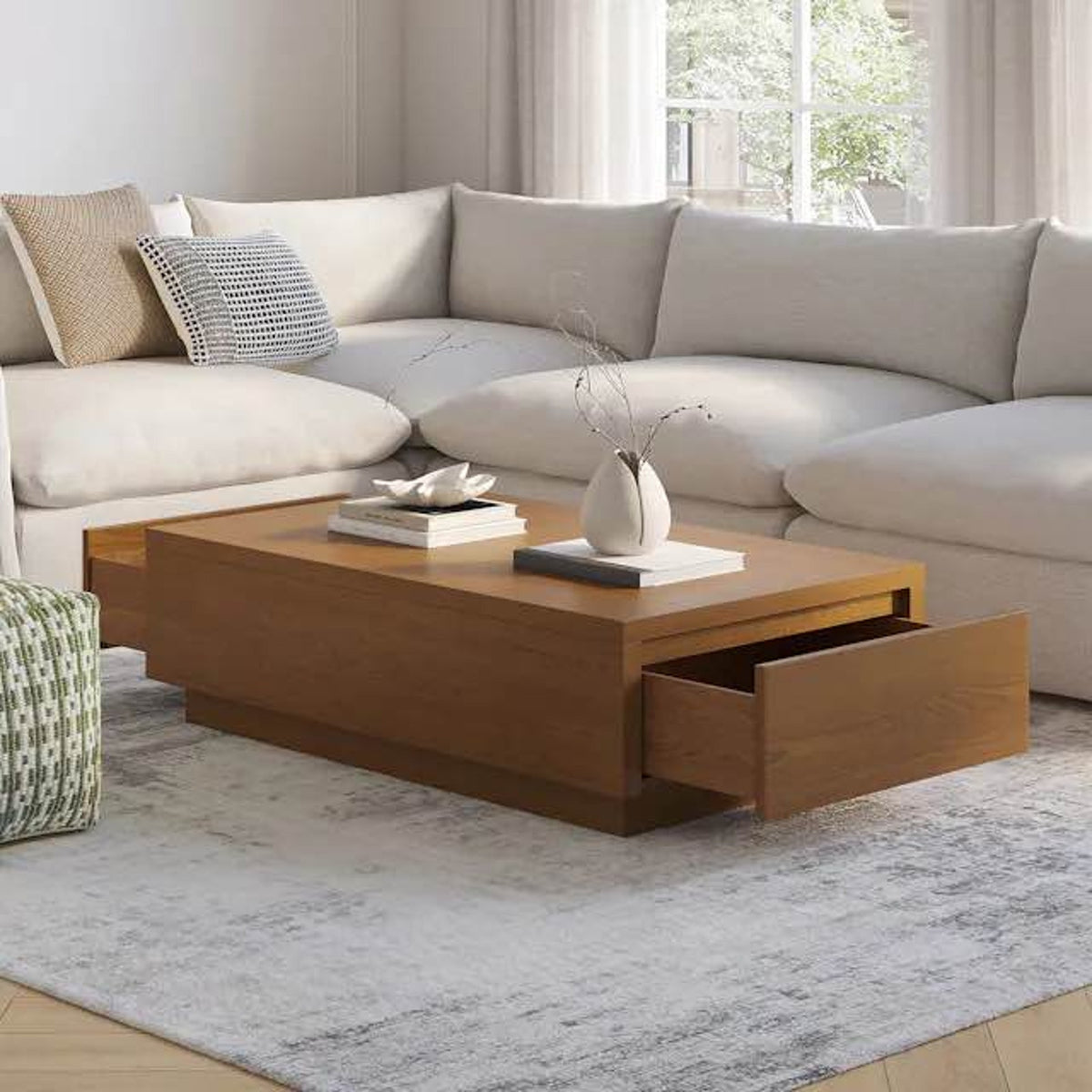 New Article Leif Smoked Oak Storage Coffee Table – $699 Retail – Open Box – Delivery Available