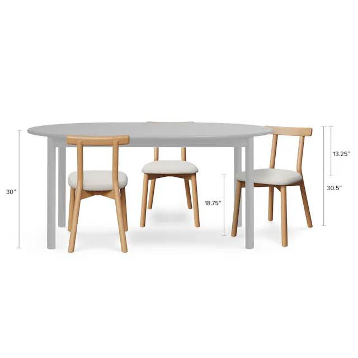New Article Ulka Dining Chairs – White Oak & Ratine Ivory – Set of 6 – $954 Retail – Delivery Availa