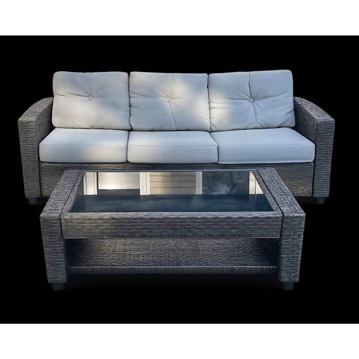 Outdoor Patio Sofa Couch & Matching Table - Good Used Condition - Delivery Available