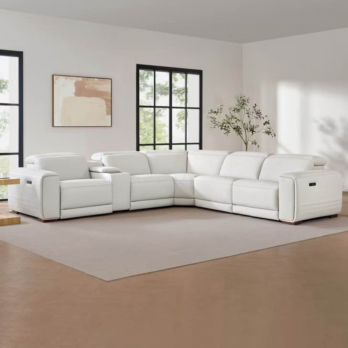 Costco Karson Leather Power Reclining Sectional – New Open Box – Delivery Available