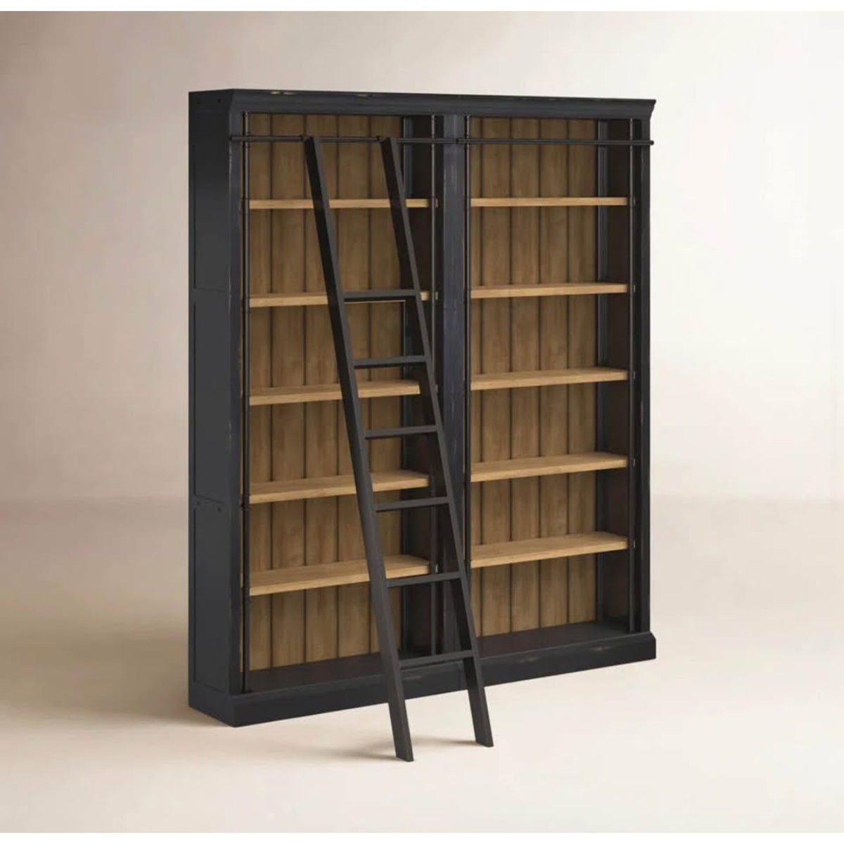 Birch Lane Lorna Bookcase Set + Rolling Ladder | Retail $5,342 | New Open Box Delivery Available