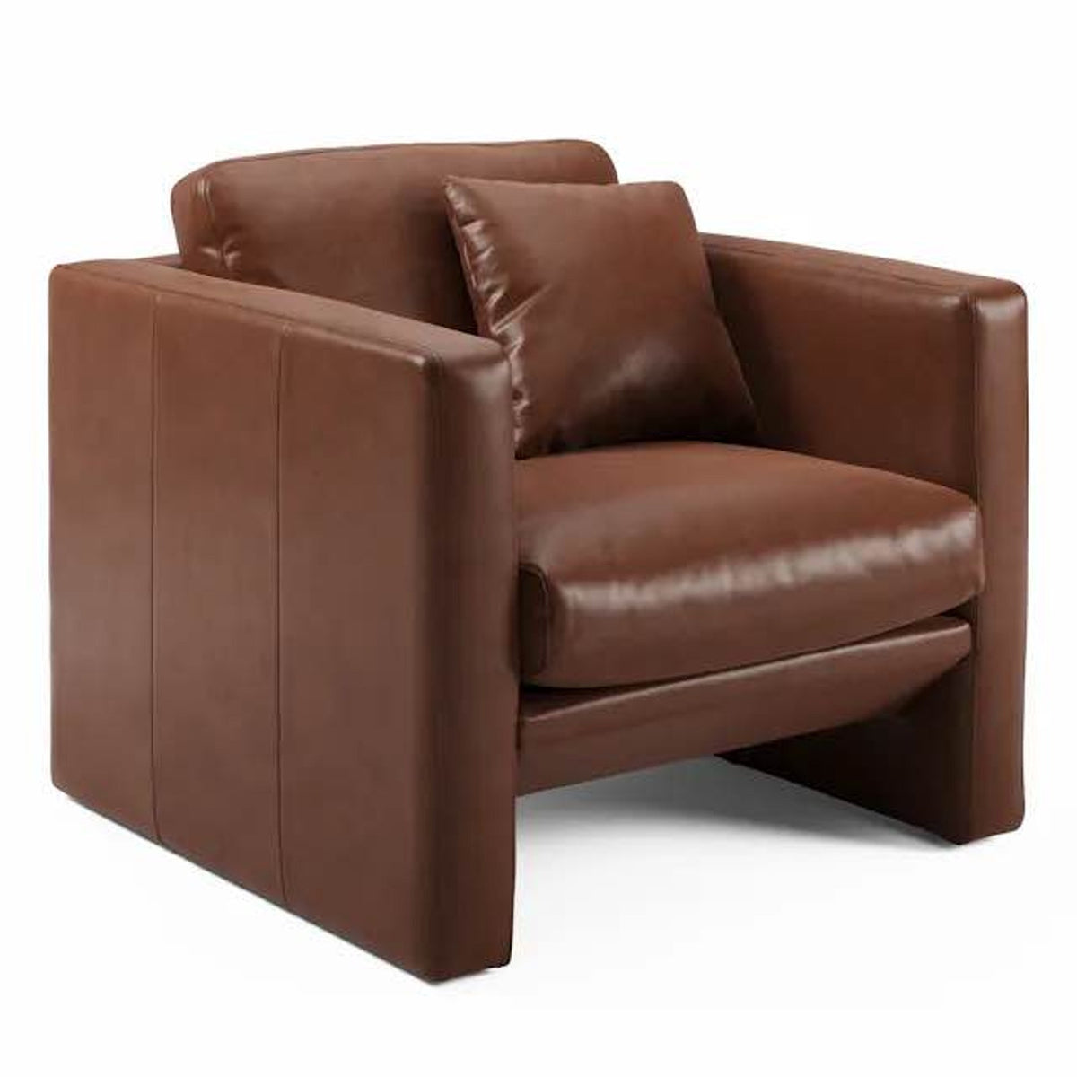 Article Roxwell Leather Lounge Chair + Ottoman – Taos Brown – $1,648 Retail – Open Box – Delivery