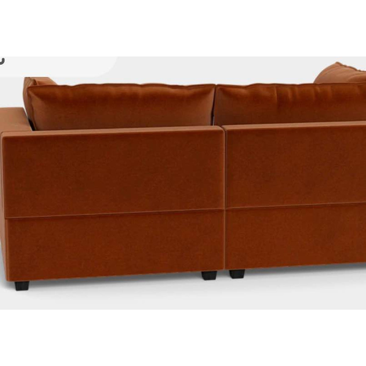 Albany Park Kova Pillow Cushion Sofa | Rust Performance Velvet | 86” - Delivery Available