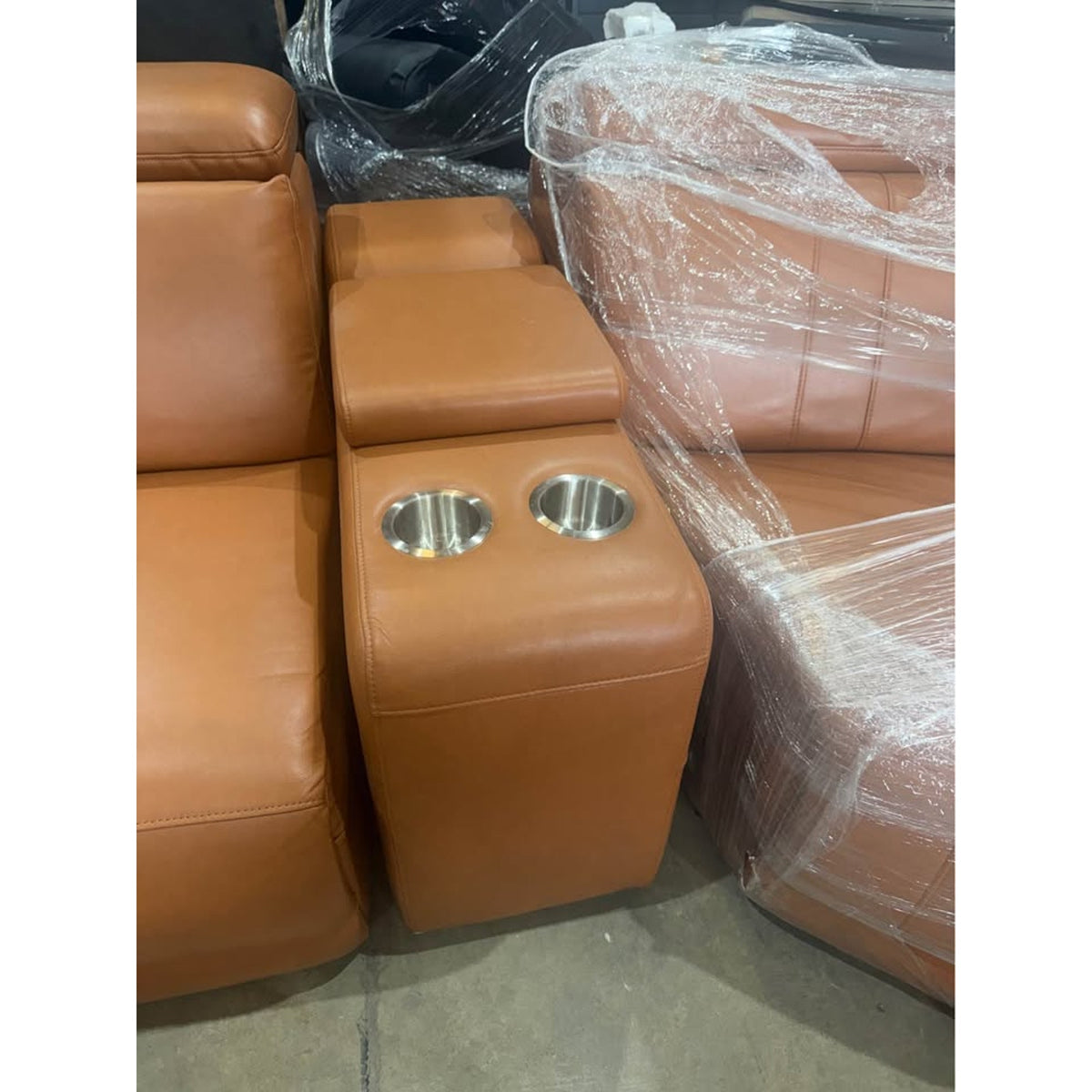 6-Piece Caramel Power Reclining Modular Sectional – Adjustable Headrests – Delivery Available