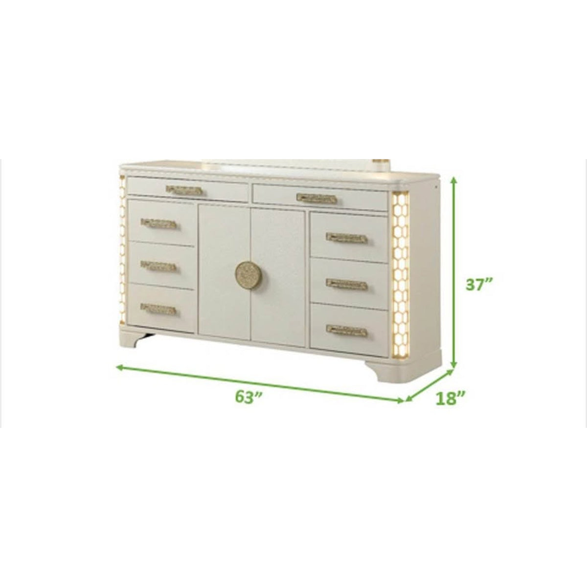 Galaxy Home Jasmine King Bed + LED Dresser – $6,897 Retail – Open Box – Delivery Available