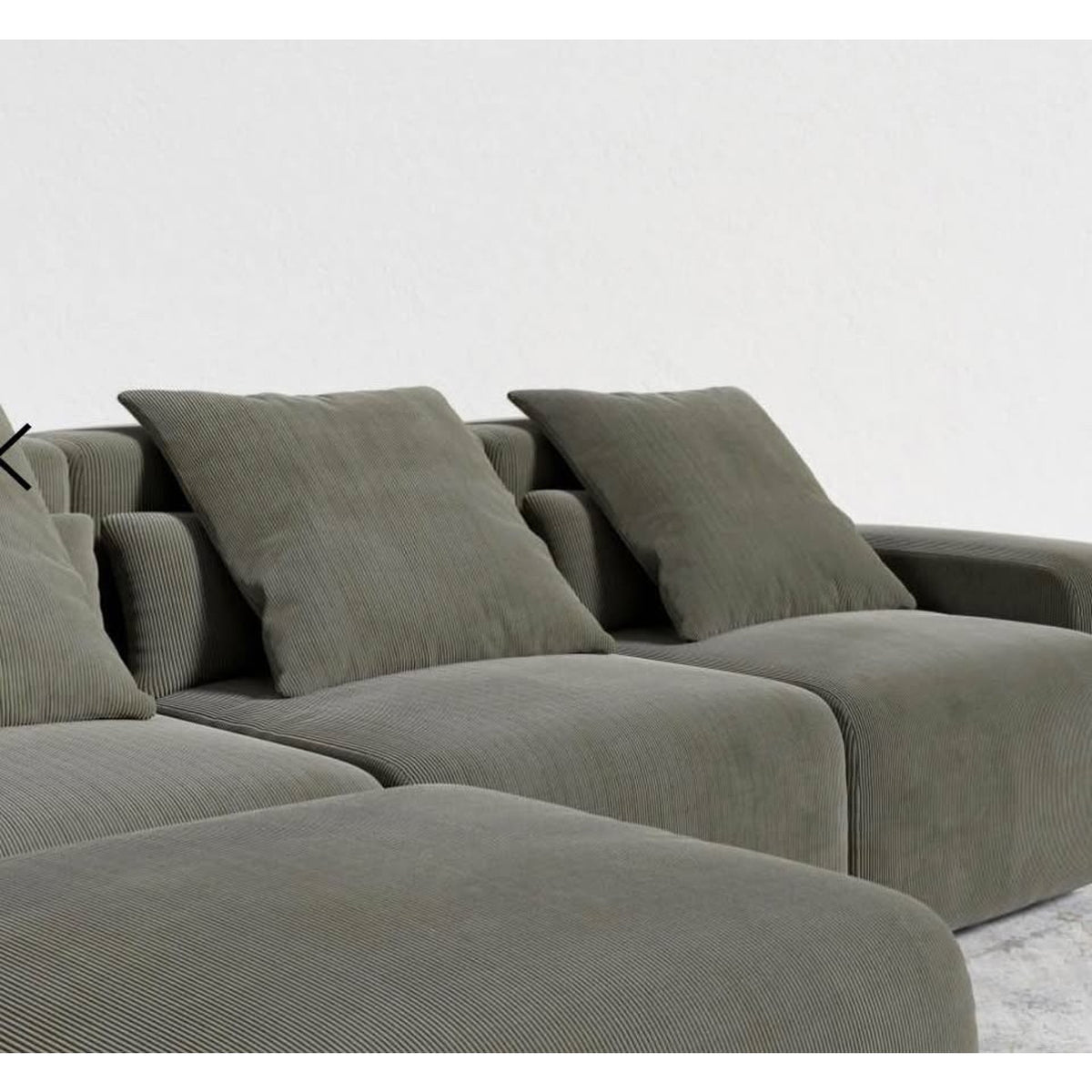 New Rove Concepts Kaye Collection 
Modern Evergreen Corduroy Modular Sectional Sofa - Delivery