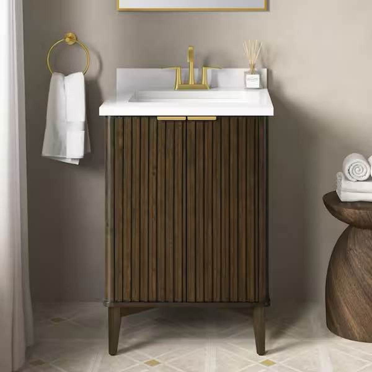 OVE Decors Gabi 24” Bathroom Vanity – Dark Walnut – $759 Retail “open box” Delivery Available