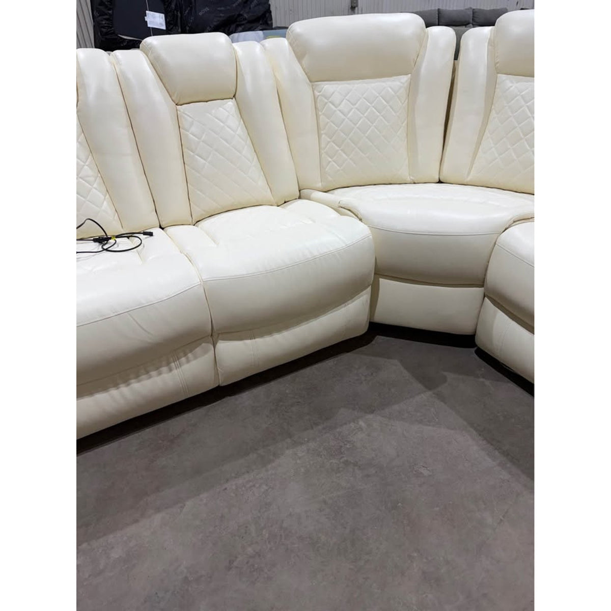 White Faux Leather Sectional Sofa Couch - 3pcs - Electric Recliners - New “open box” - Delivery Available